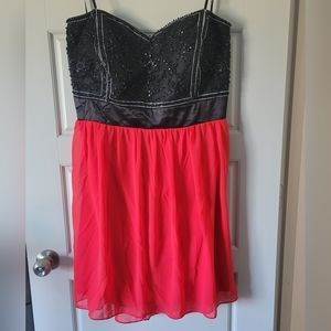 Black and red B. Darlin strapless dress size 20/21